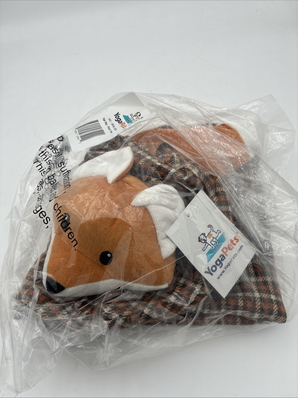 Yoga Pets Fox Yoga Mat Bag Crossbody Cute Brown Check Zipper Adjustable Tote
