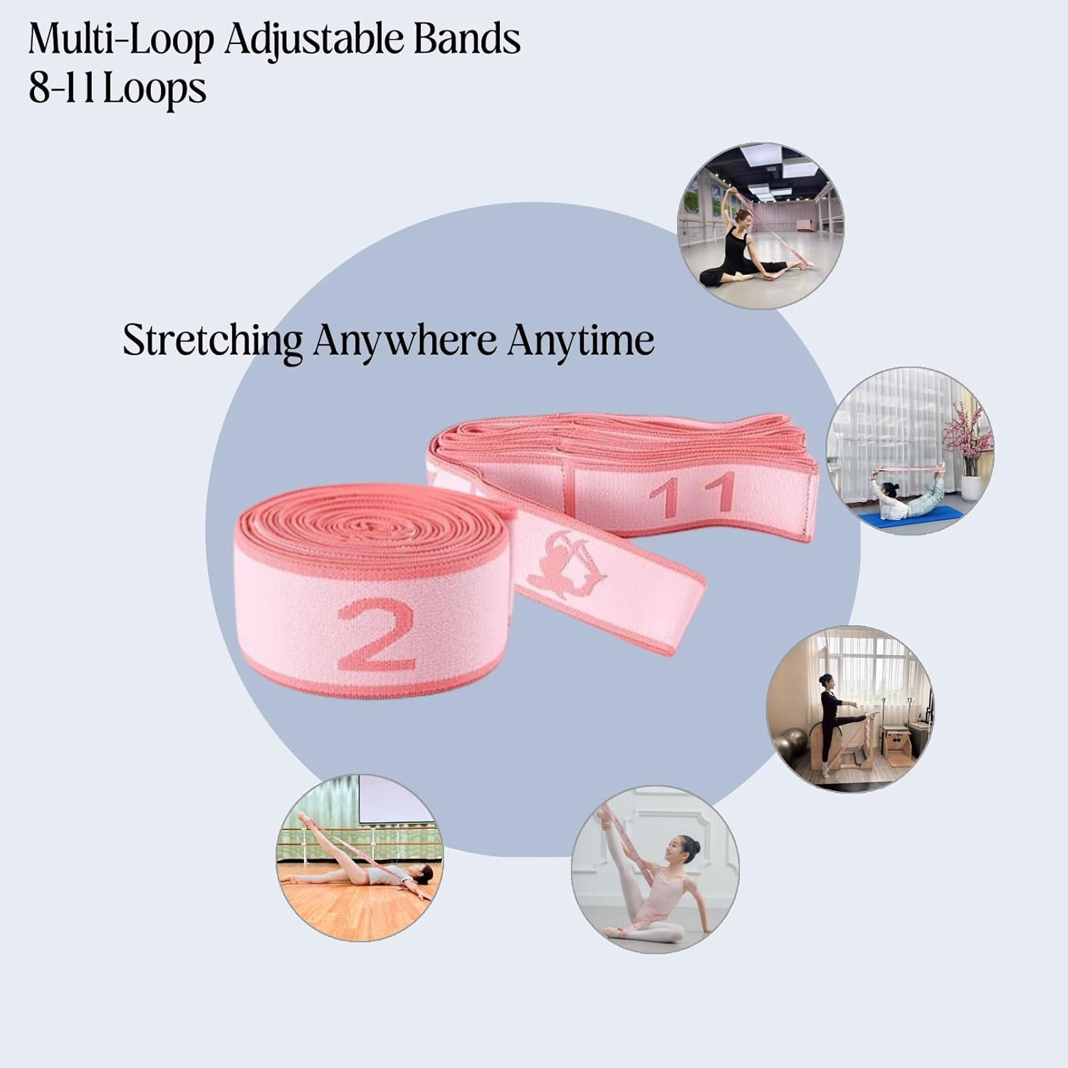 Multi-Loop Stretch Band for Yoga, Pilates, Dance, and Physical Therapy