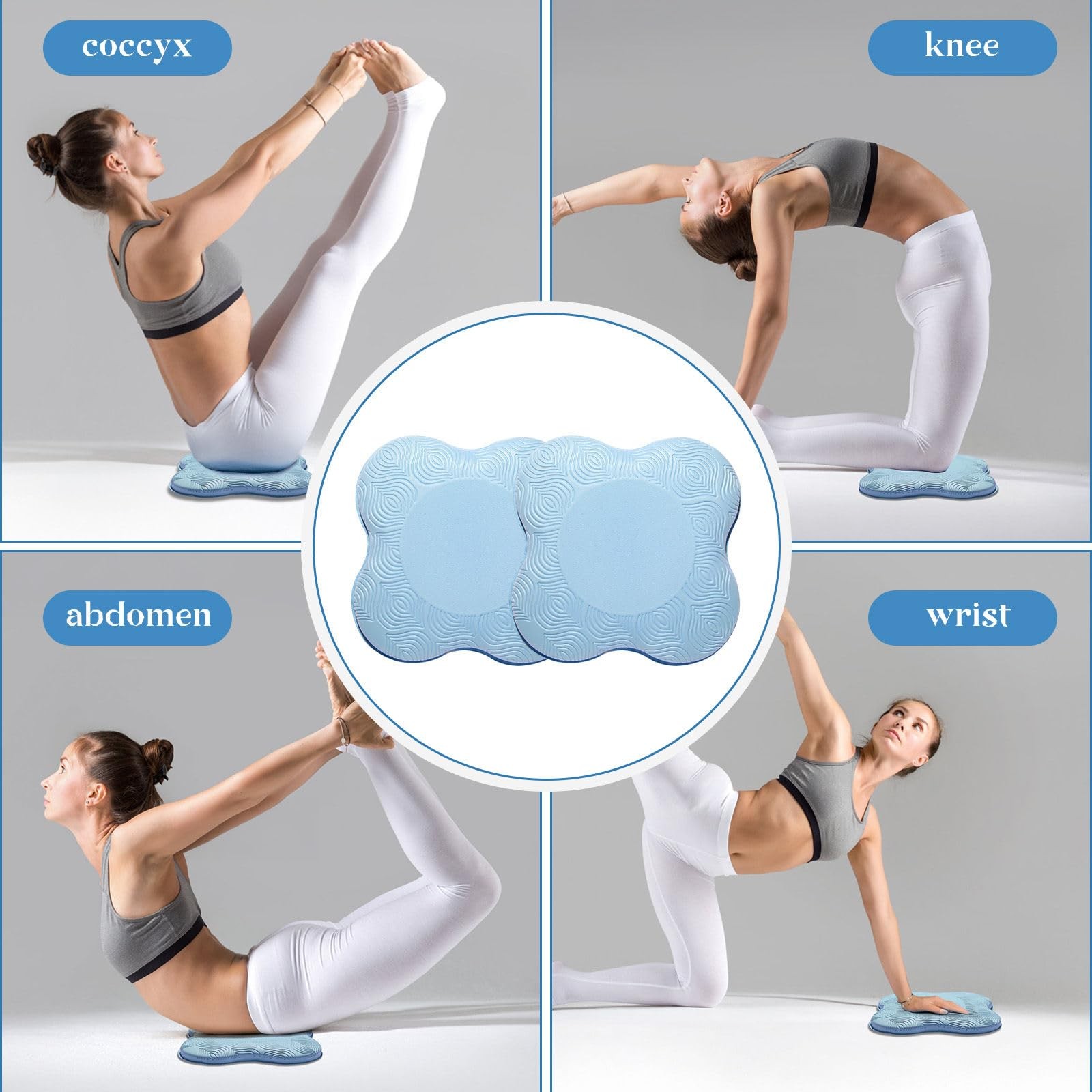 Yoga Knee Elbow Cushions Extra Thick Foam Knees Elbows Wrists Hands 2 PCS