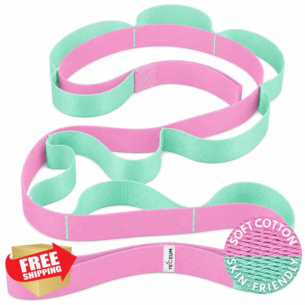 TECEUM Stretching Strap Lavender Green 1.5”W 10 Loops