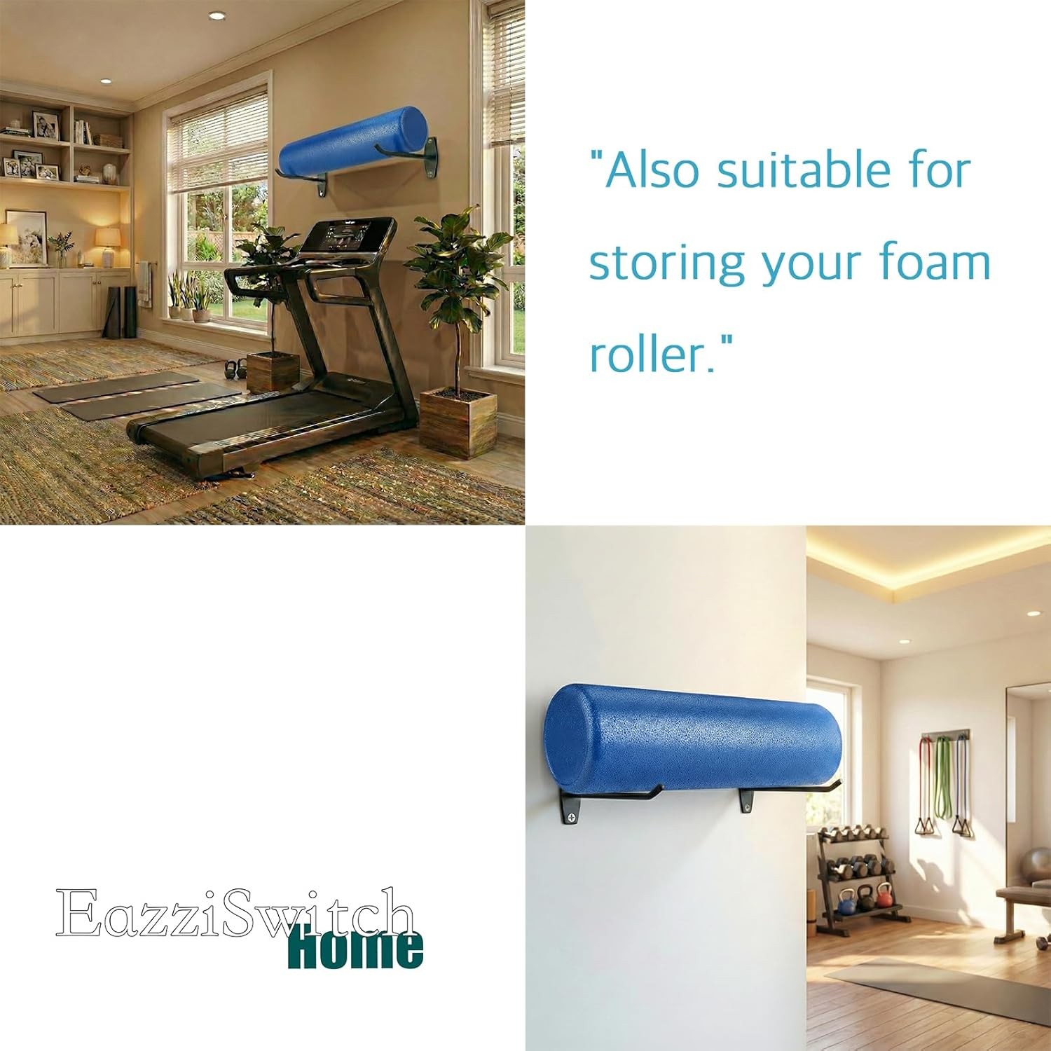 Yoga Mat Holder Wall Mount: Hanging Exercise Mat Rack – 2 Pack Heavy Duty