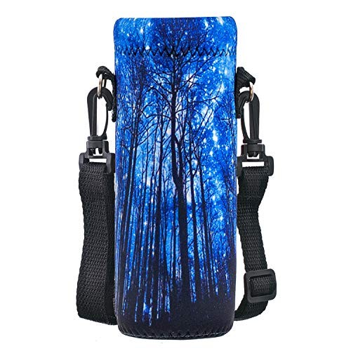 Neoprene 500ML/750ML Water Bottle Bag Carrier – Portable Insulated 1000ML Forest