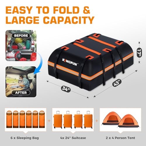 20 Cubic Feet Waterproof Car Luggage for Rooftop Cars