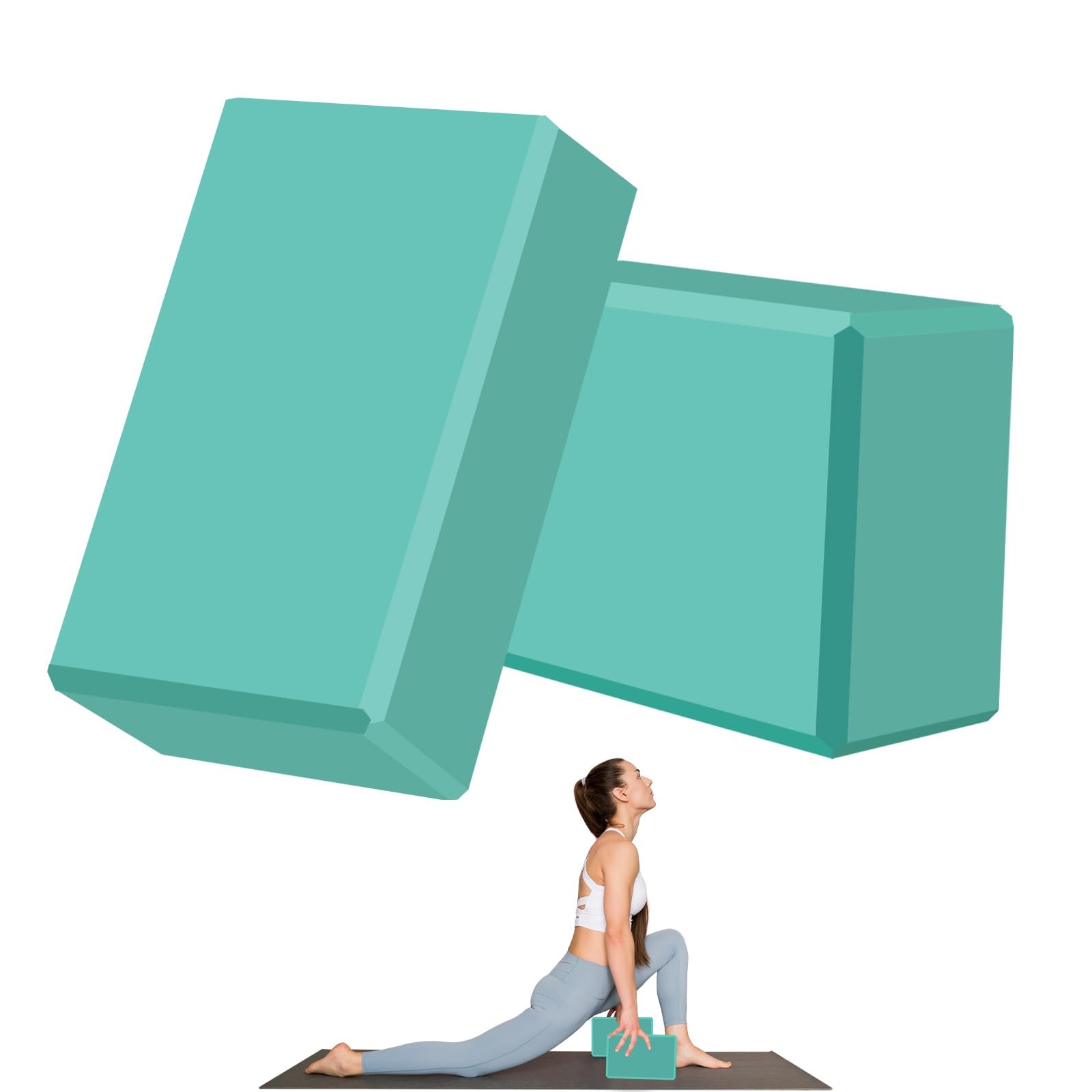 9&Prime;x6&Prime;x3&Prime; Yoga Blocks, Soft NonSlip Surface Premium Foam Blocks, Supportive, L…