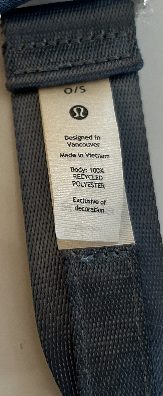 Lululemon Yoga Mat Strap Adjustable Blue Recycled Polyester