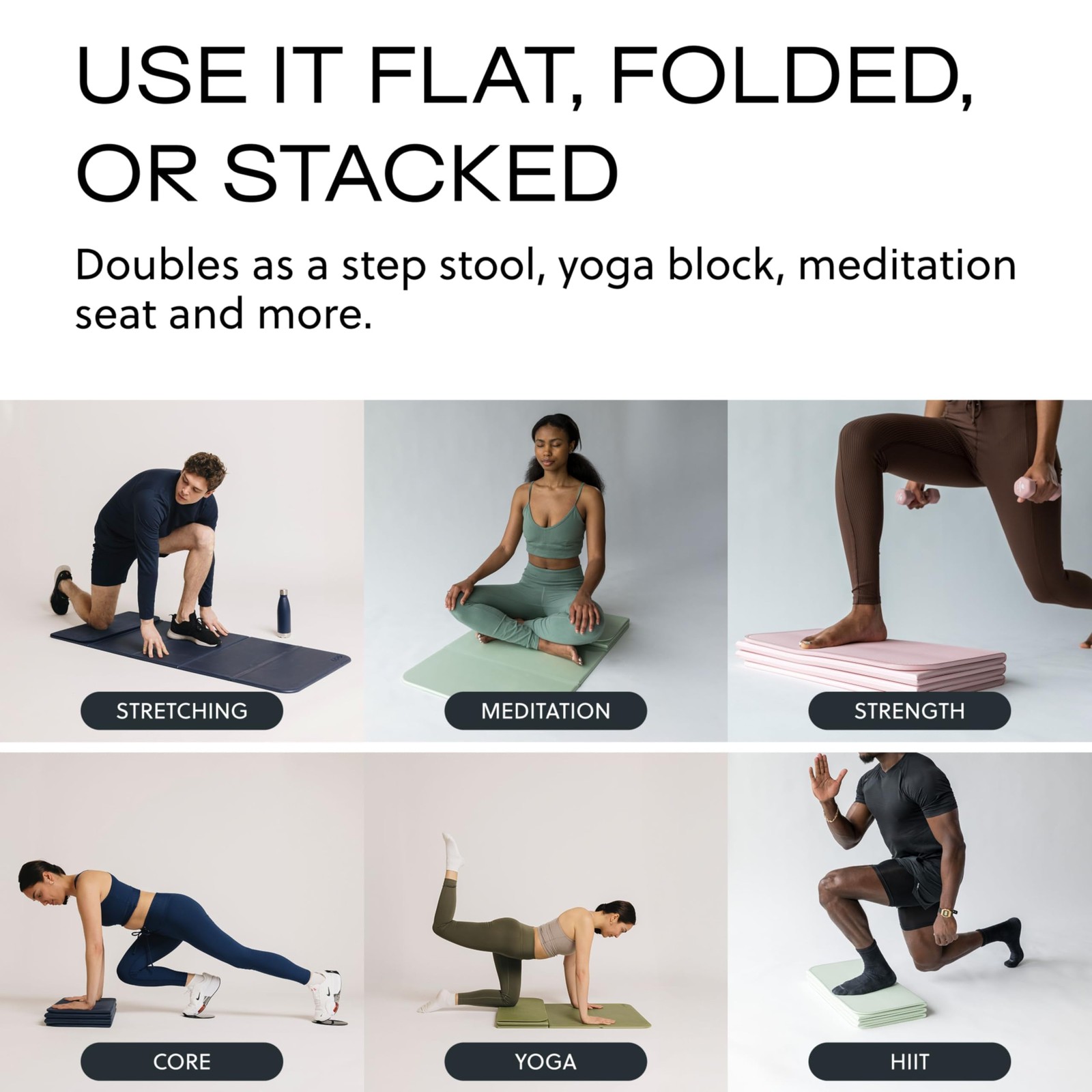 The Original Foldable Yoga Mat, Premium Foldable Exercise & Workout Mat with …