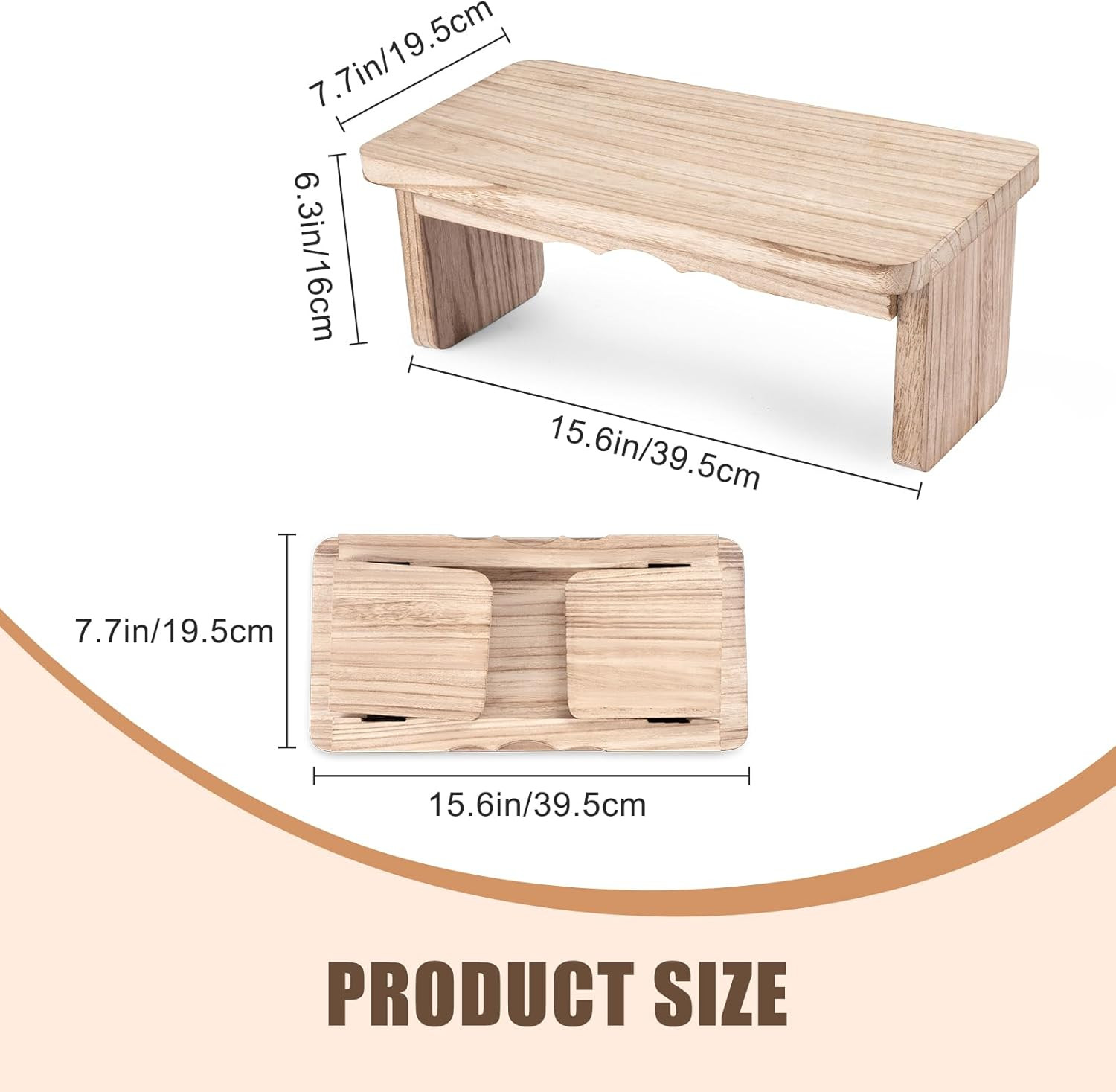 Folding Yoga Meditation Bench – Yoga Kneeling Bench for Adult, Wooden Zen Medita