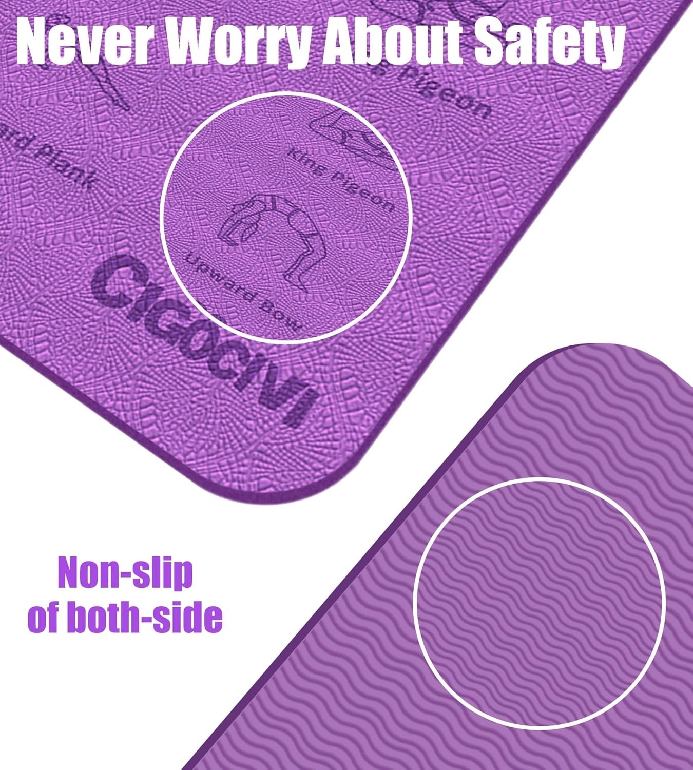 Foldable Thick Yoga Mat with Instructional Poses – Non-slip 8mm Thicken Exercise