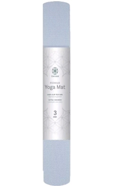 Gaiam Classic Yoga Mat 3MM Lakeside Light Grey Lightweight Portable Non-Slip NEW