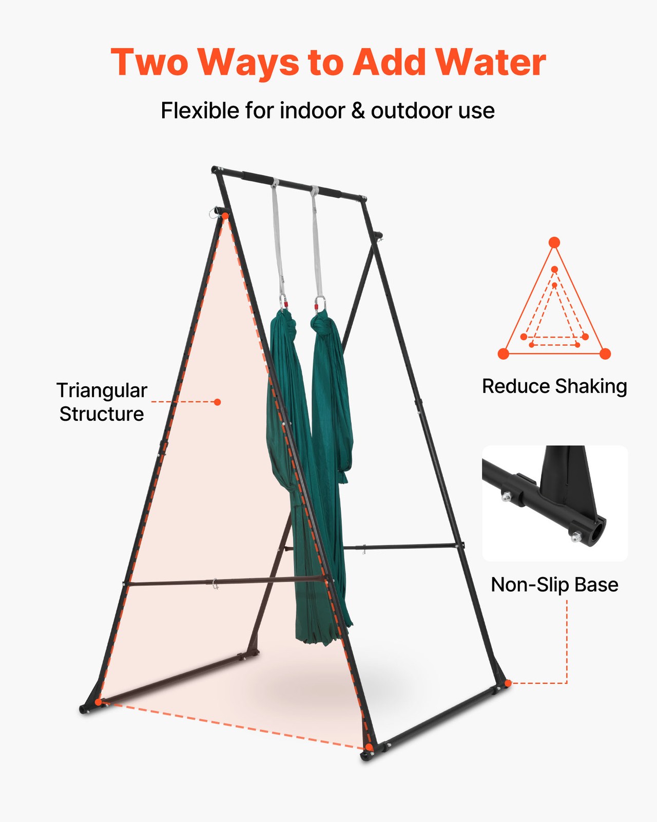 VEVOR Yoga Stand Frame 440.9 lbs Load Swing Stand with EVA Foam Pull Up Stands