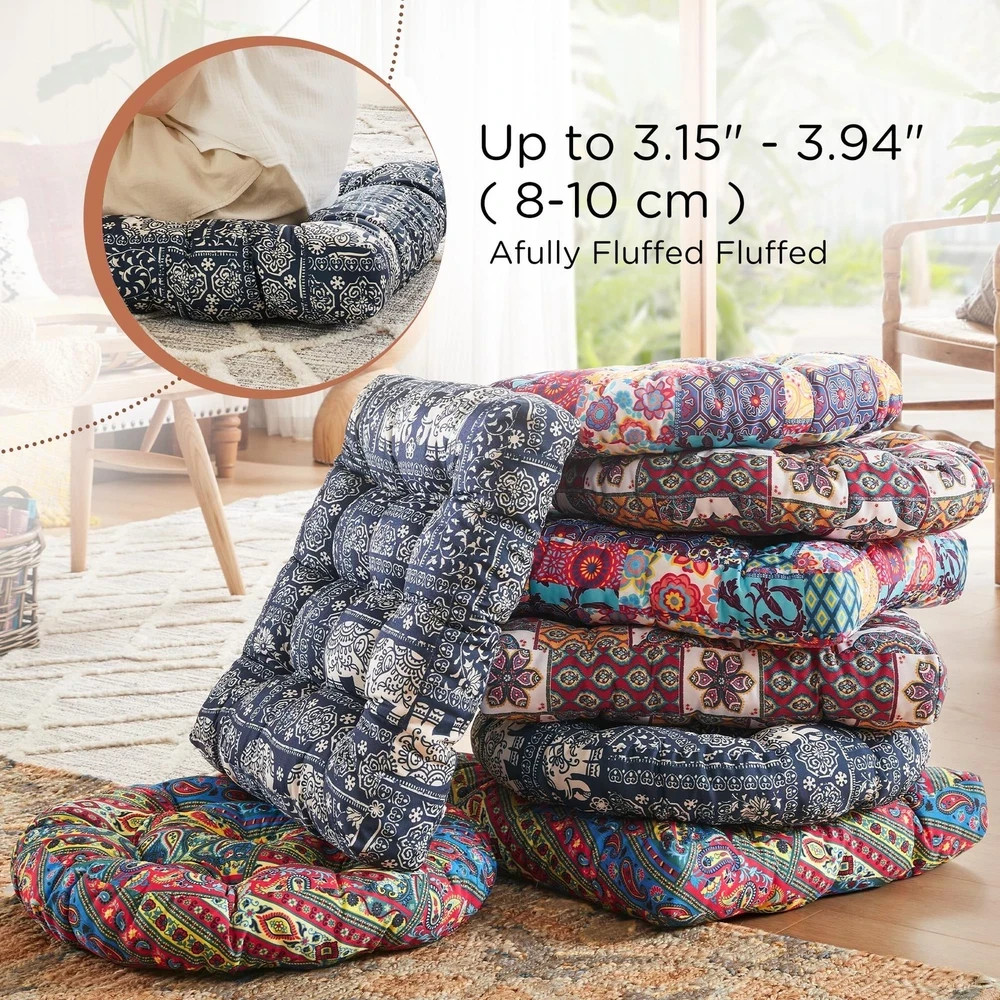 Meditation Floor Pillow Set of 2, Large Pillows Seating for Adults and Kids, …