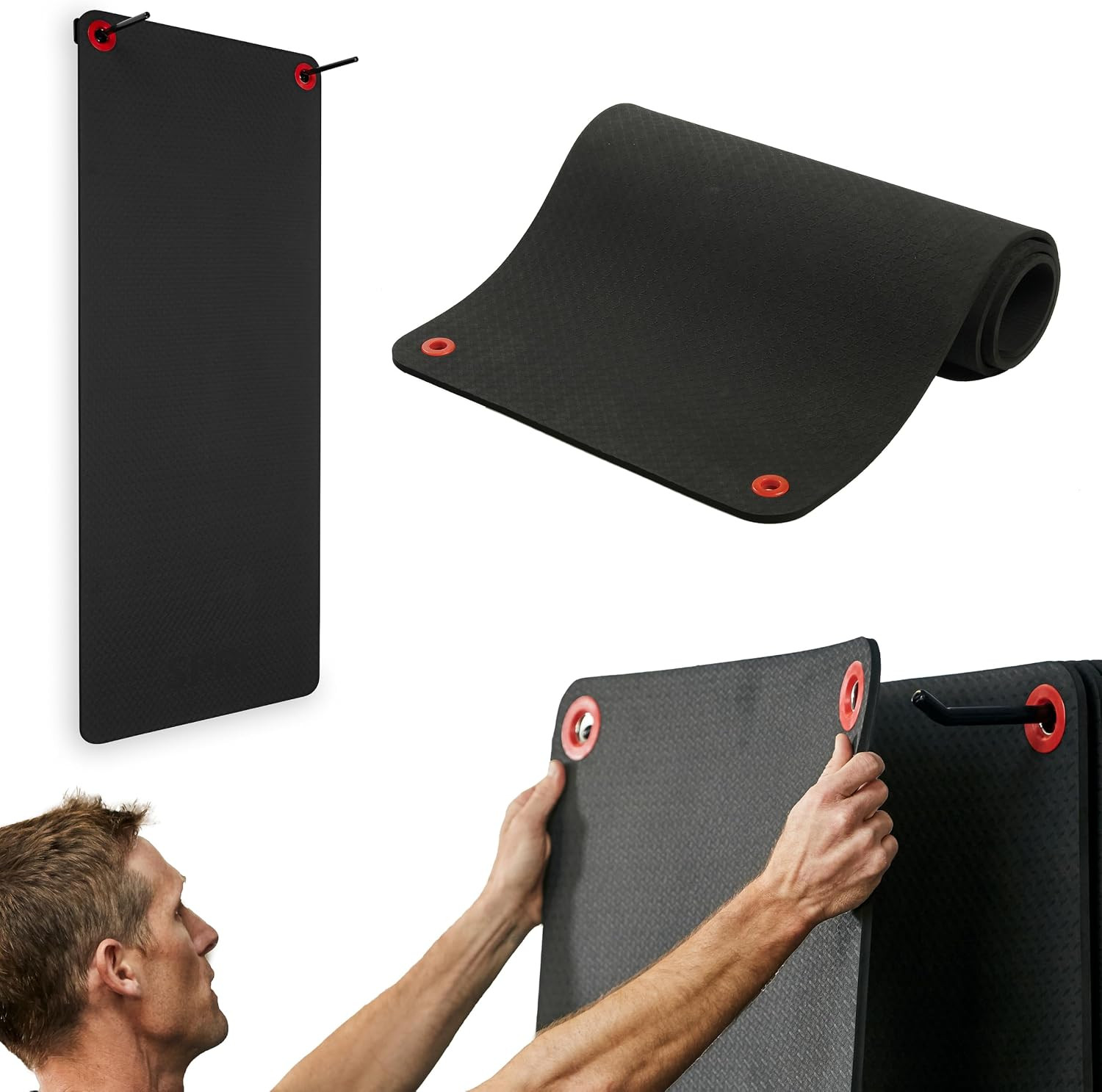 Hanging Exercise Mats for Gyms, Closed-Cell Foam Yoga & Fitness Mats with Gromme