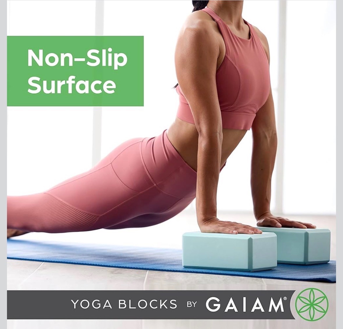 Gaiam Foam Yoga Block – Supportive Foam Soft Non-Slip Surface Tags Gray