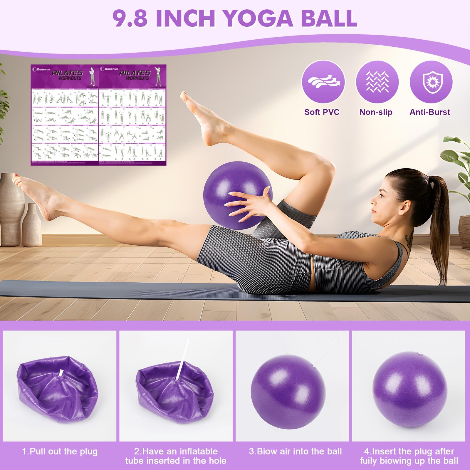Pilates Ring Set Exercise Equipment, with Exercise Resistance Bands Set, Pila…