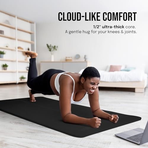 Gogokiwi Extra Wide Non Slip Yoga Mat with Alignment Marks 72 x 36 Inches