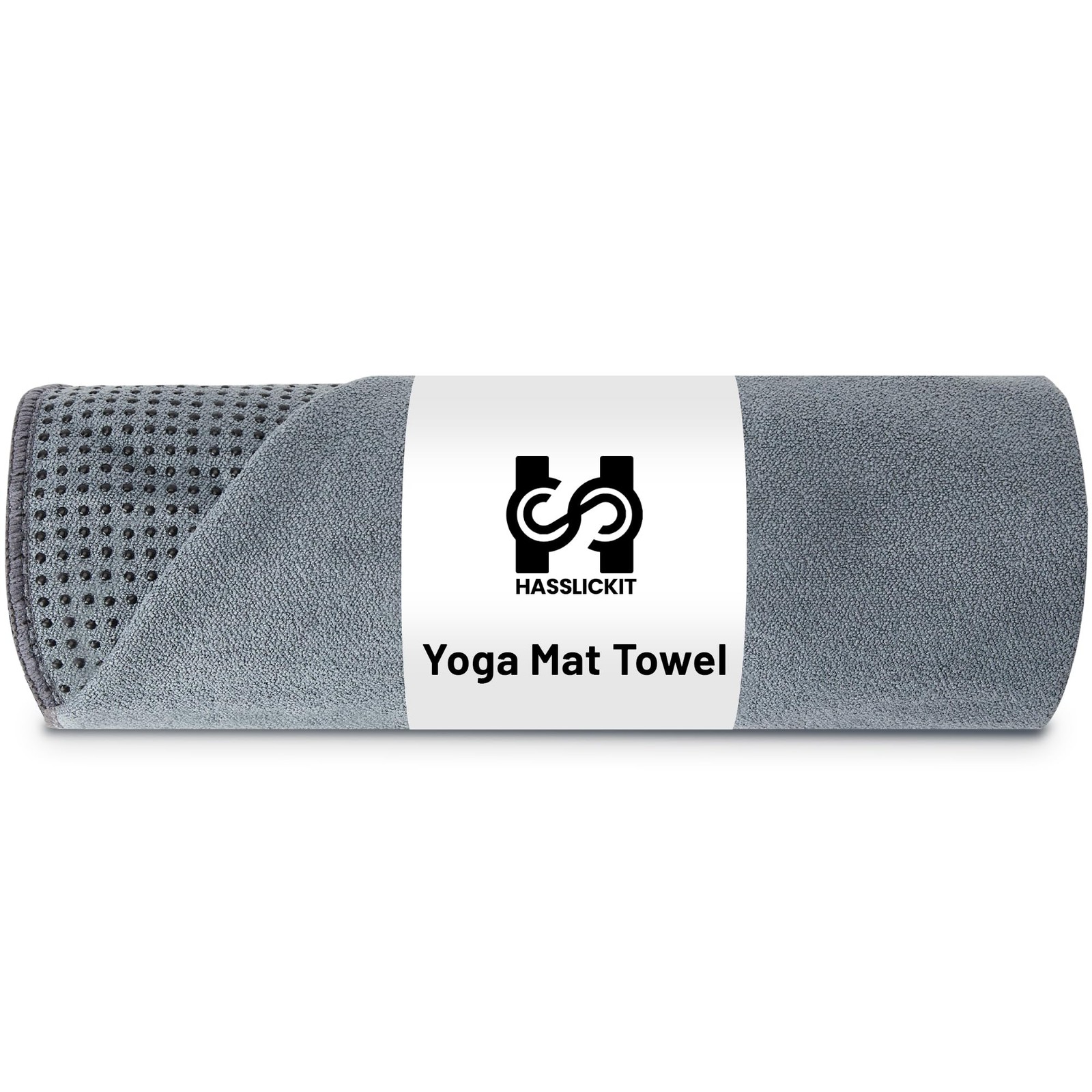 Non Slip Hot Yoga Towel with Grip Dots – Sweat 72 inches x 24 inches, Grey