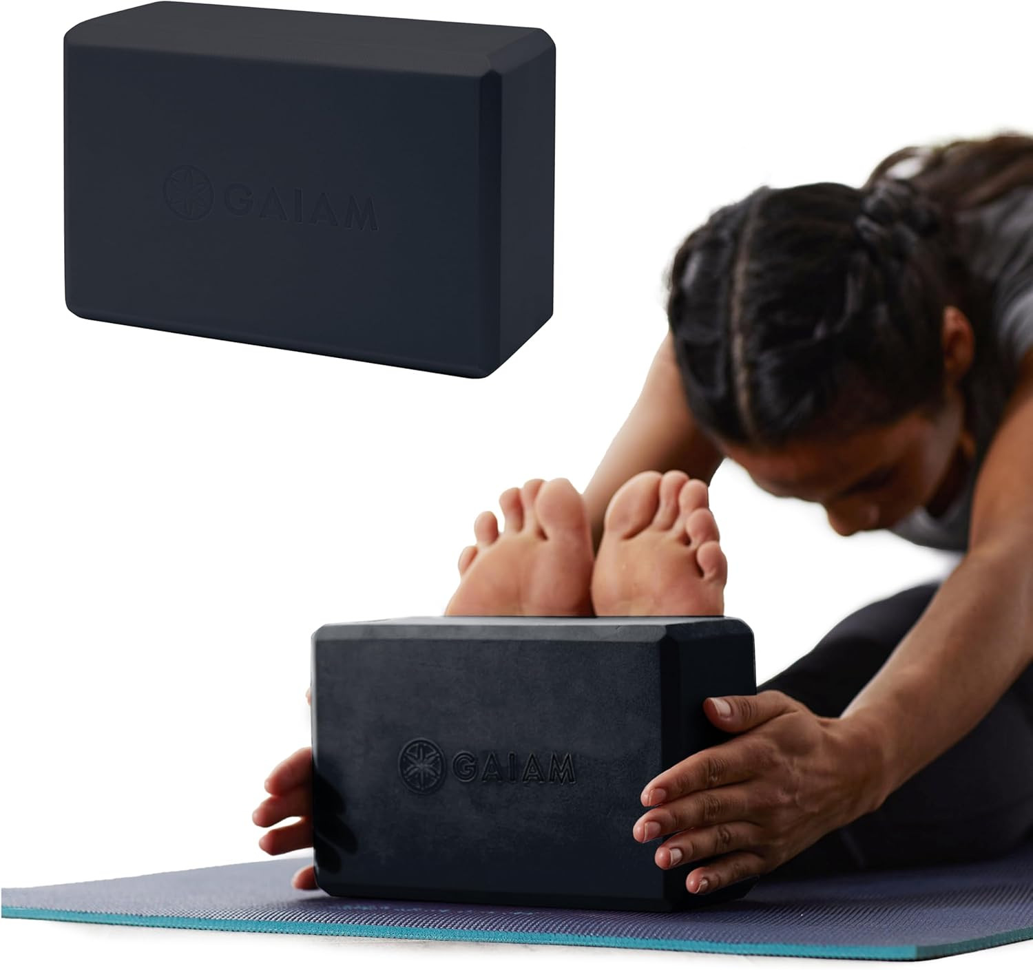 Gaiam Yoga Block – Supportive Latex-Free Eva Foam – Soft Non-Slip Surface with B