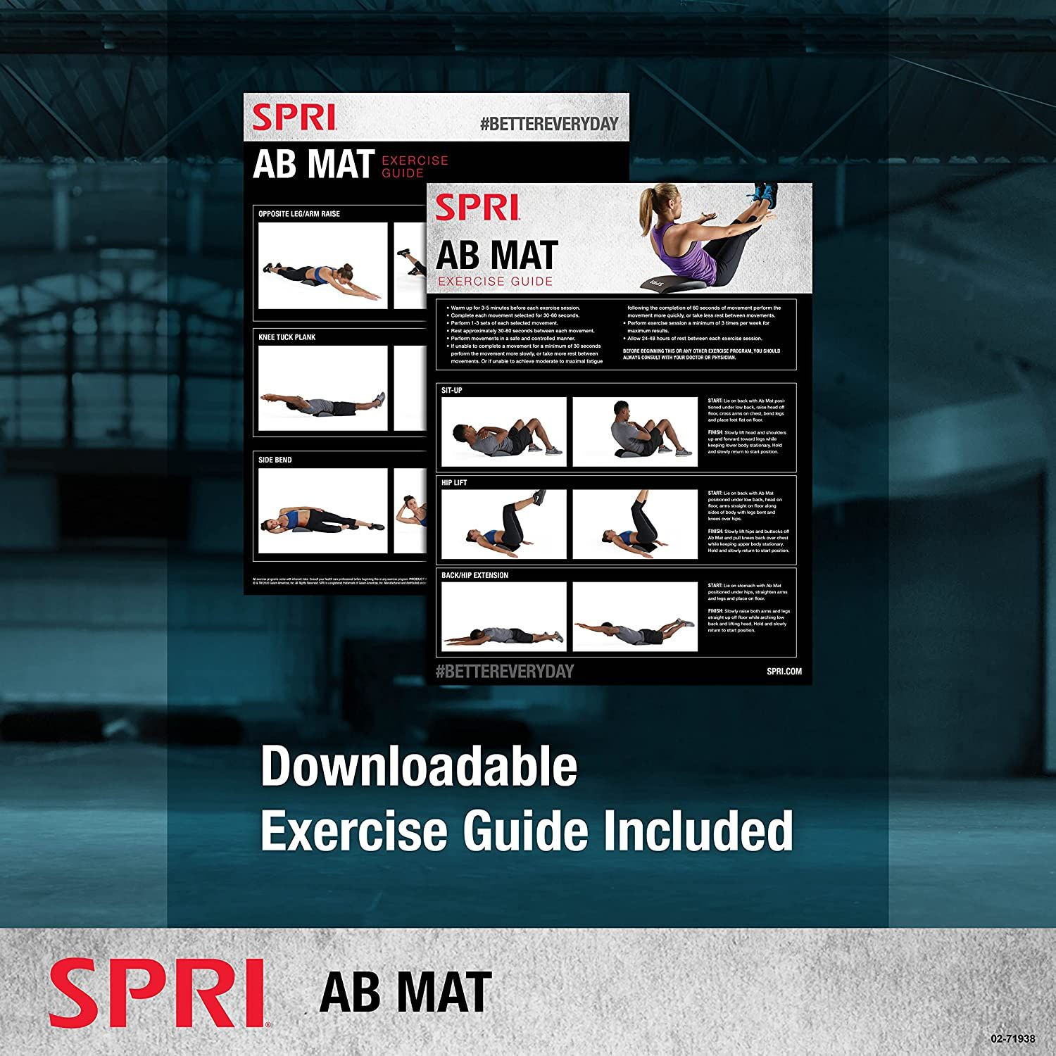 SPRI Ab Mat – Workout Accessory for Abdominal Exercises, Sit-Ups, Black