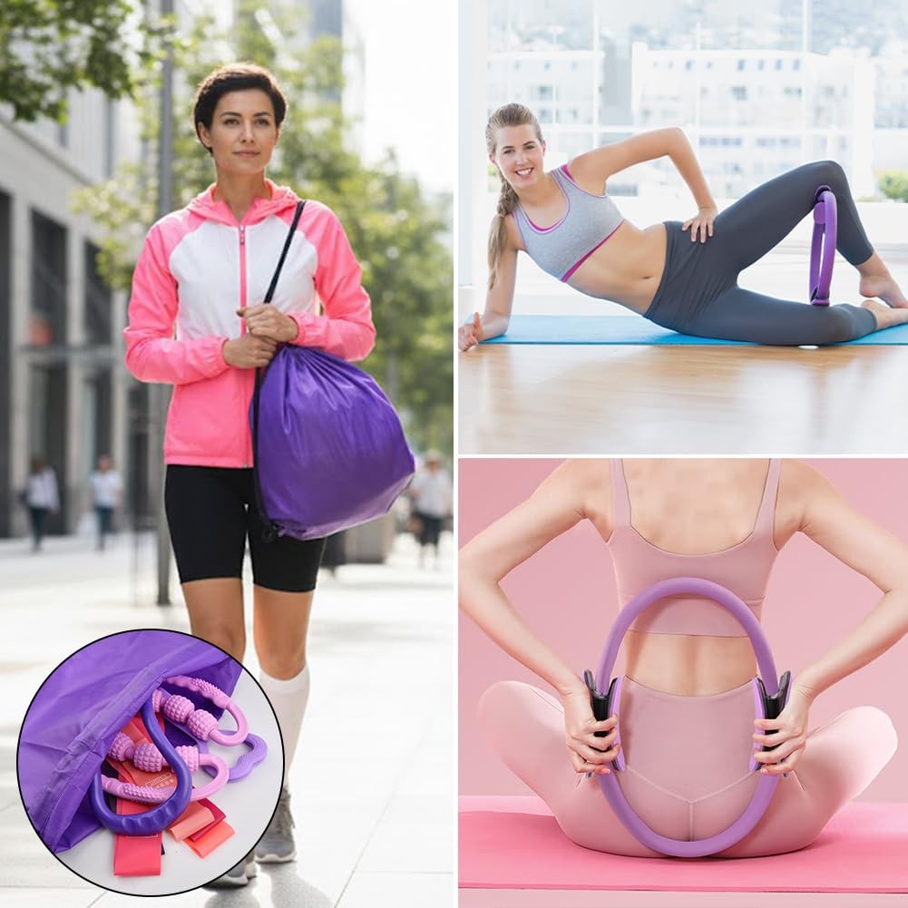 Pilates Essentials Kit for Women, 14 Pcs Home Workout Equipment with Pilates …