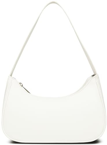 Shoulder Bags for Women Vegan Leather Hobo Sling Tote Handbag Lychee-white