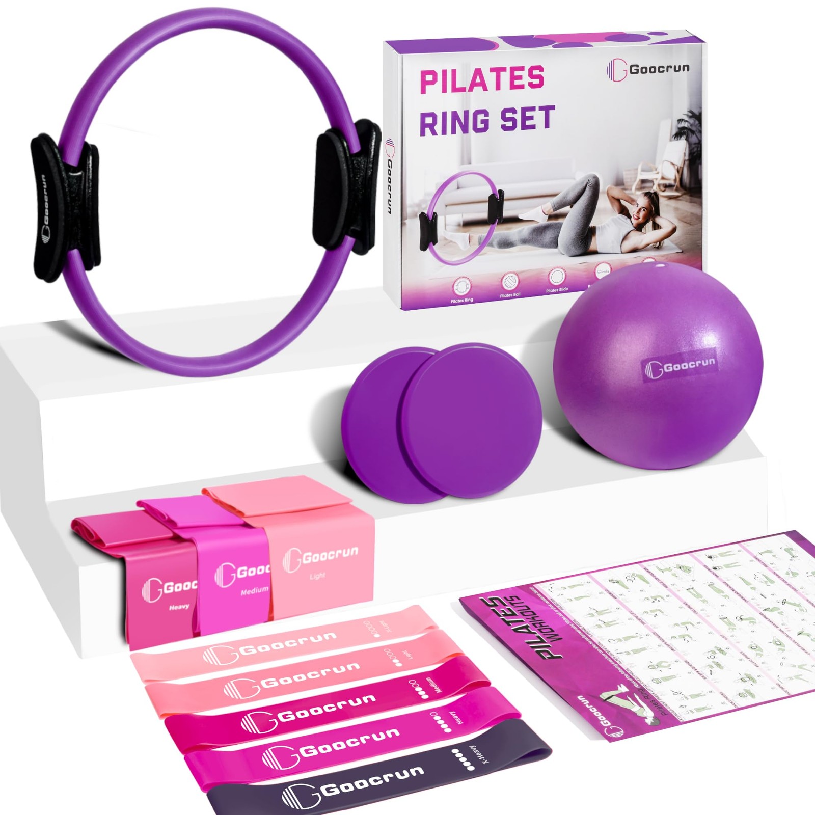 Pilates Ring Set Exercise Equipment, with Exercise Resistance Bands Set, Pila…