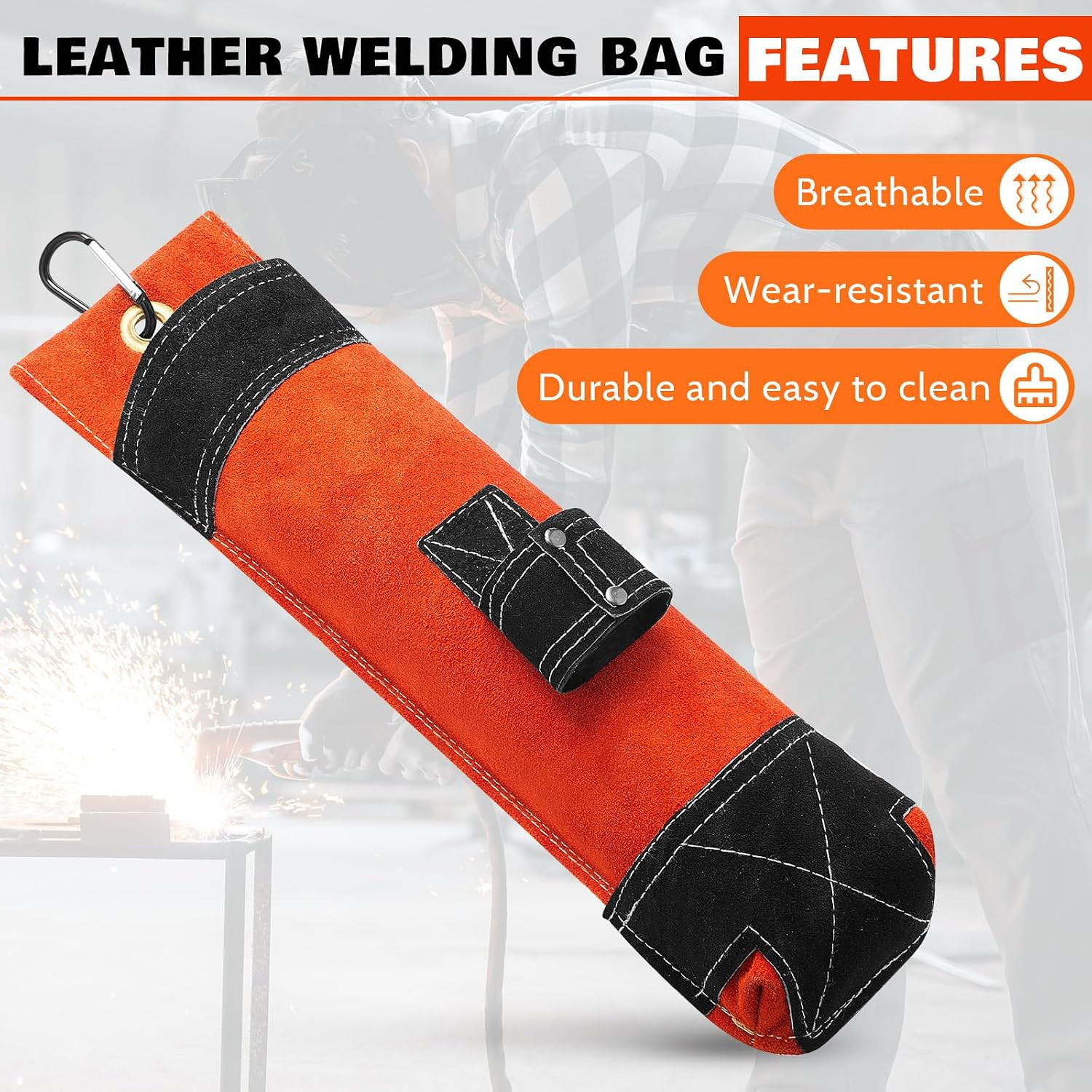 1 Pcs Welding Rod Holder, Large Flame-Resistant Electrode Bag 16 Inch, Thicke…