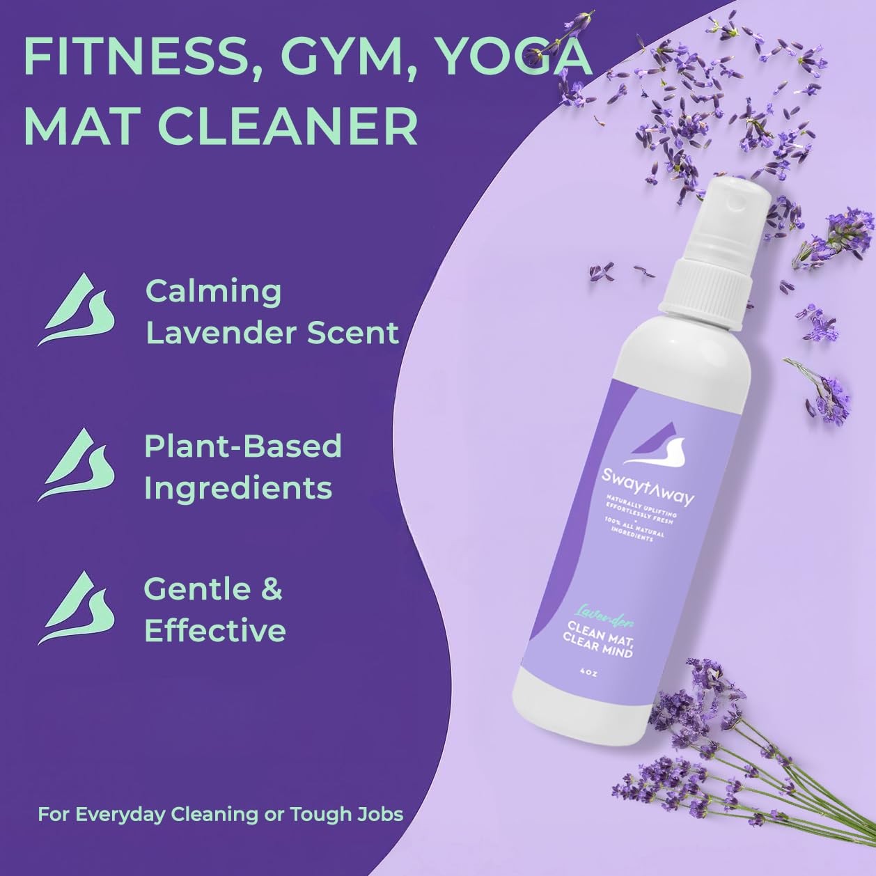 SwaytAway Travel Yoga Mat Cleaner Spray & Towel Kit, 4oz – Non Slip, No Rinse…