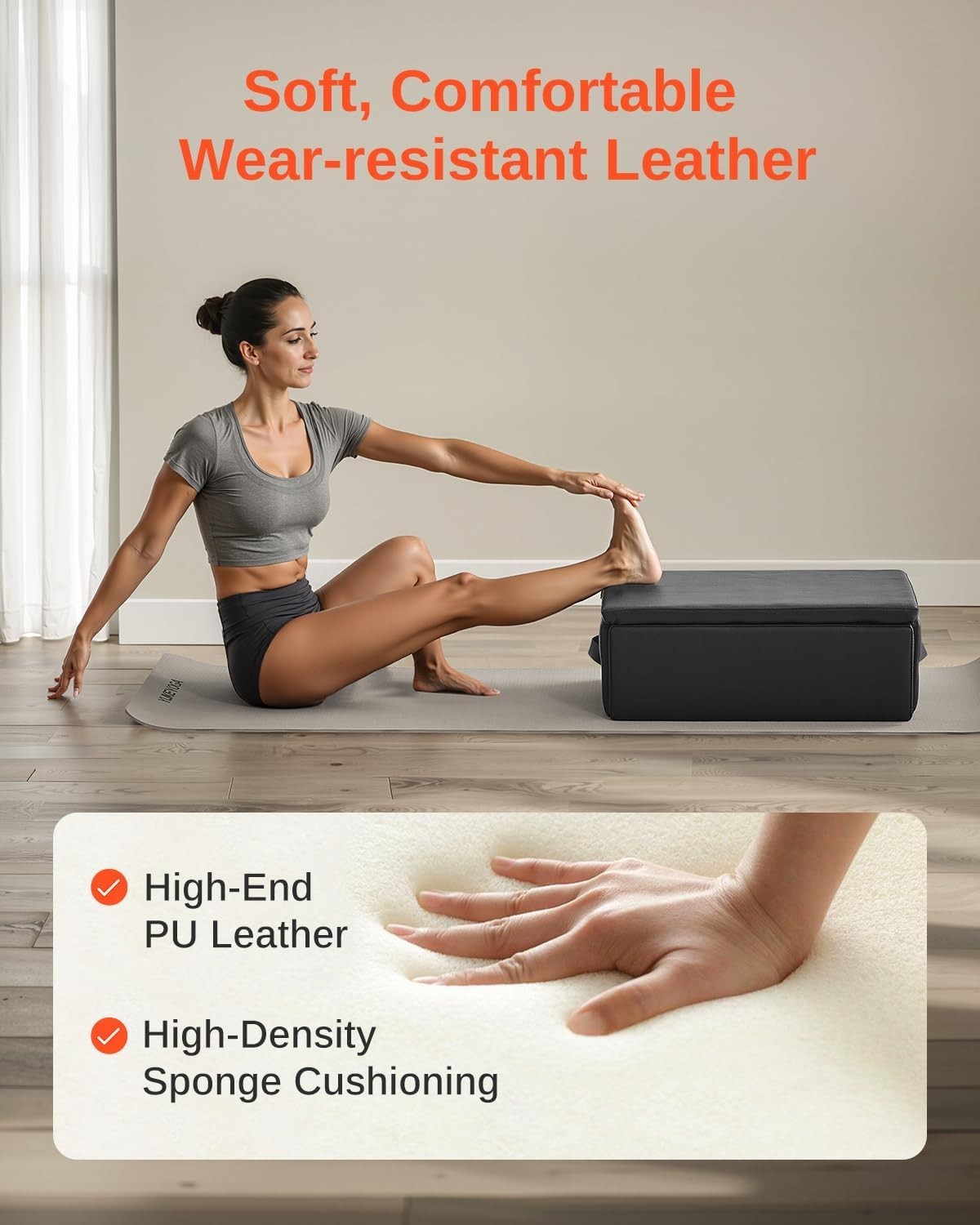 Pilates Reformer Foldable Box for Reformer 25x17x9 inch Black 350 lbs