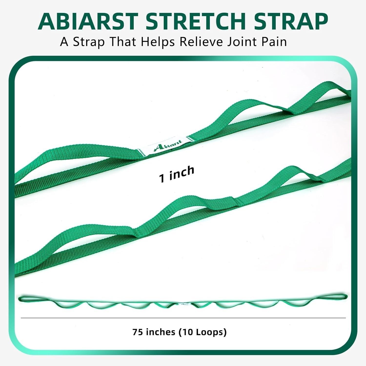 Abiarst Stretching Strap Yoga Strap for Physical Therapy, 10 Loops Yoga Strap…