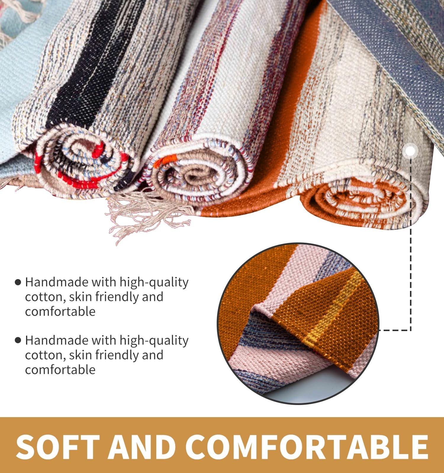 Cifupy Handmade Organic Yoga Mat made with Organic Cotton Yoga Mat – Non Slip…