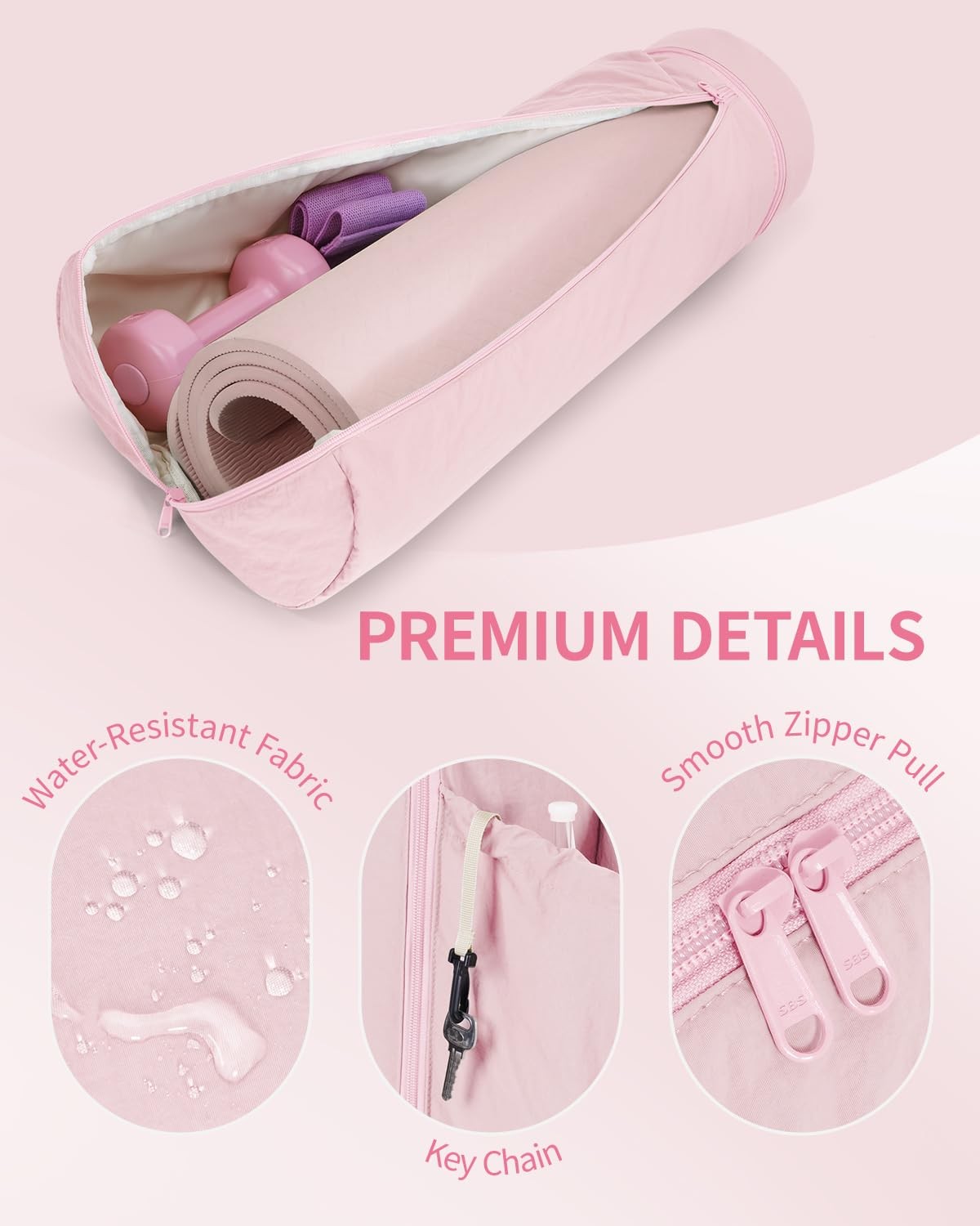 Puffy Yoga Mat Bag Yoga Gym Bags for Women Men, Full-Zip Pilates Bag with Wet…