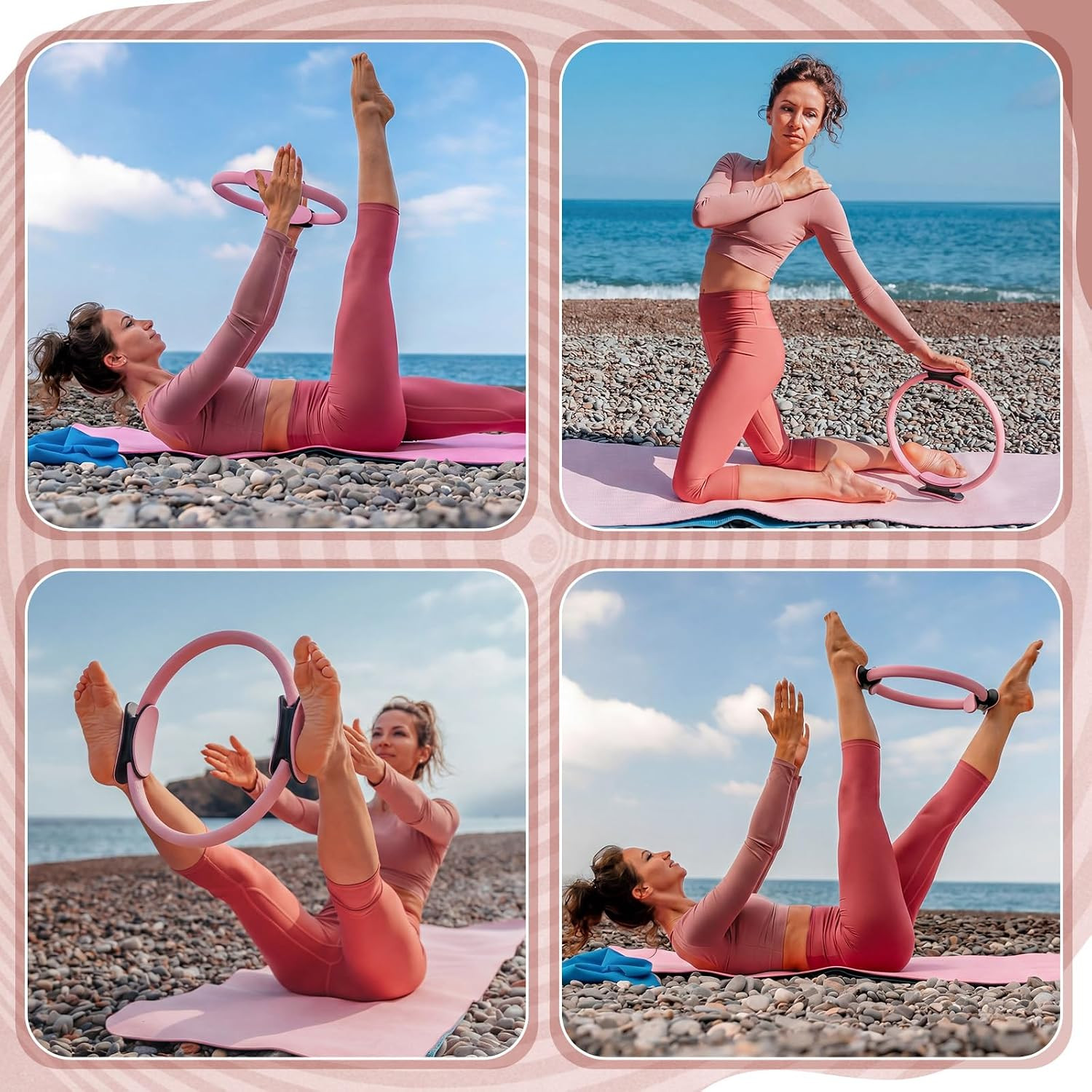 12 Pcs Pilates Rings for Full-Body Toning & Yoga – Lightweight & Flexible
