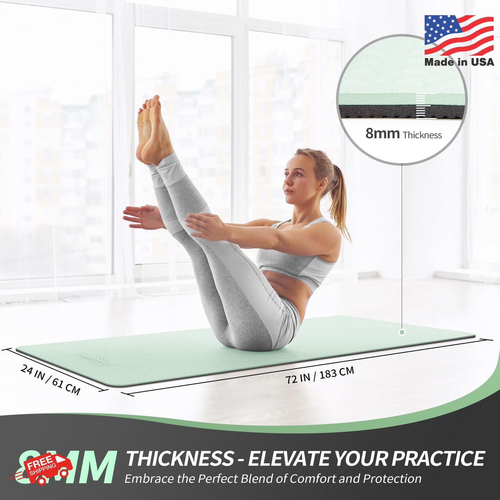 CAMBIVO Yoga Mat for Women Men Kids, 1/3 & 1/4 & 2/5 Inch Extra Thick Yoga Mat N