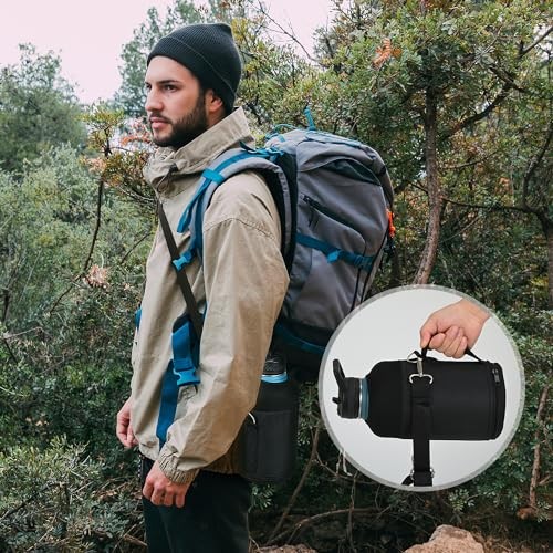 Water Bottle Holder Carrier Bag Crossbody with Adjustable 128 Ounces Black