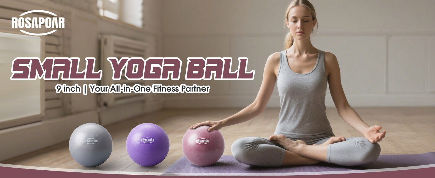 Small Exercise Ball – 9 Inch Mini Pilates Ball, Anti-Burst Yoga Ball for
