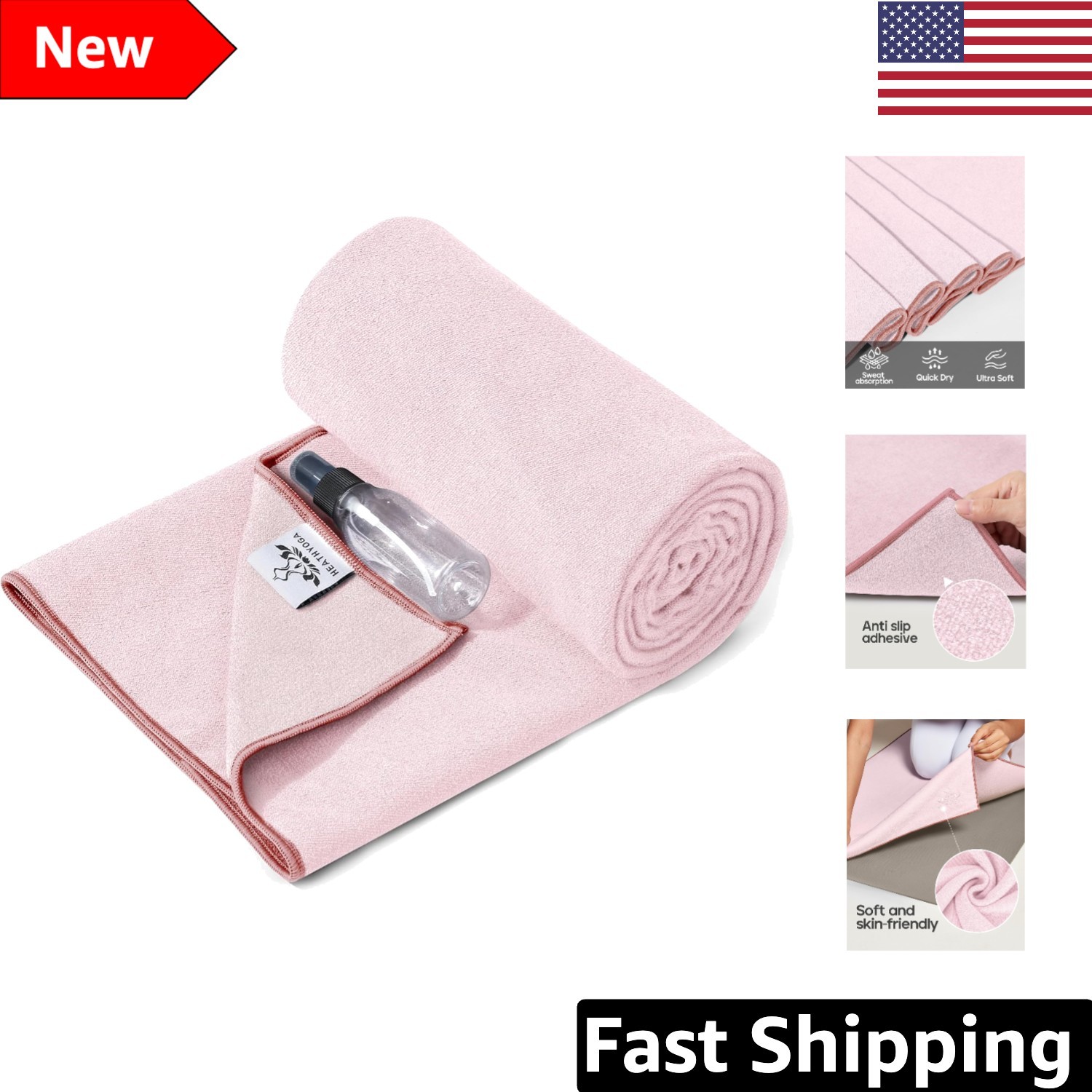 Ultra-Absorbent Microfiber Yoga Mat Towel – Machine Washable 72&Prime;x26&Prime;