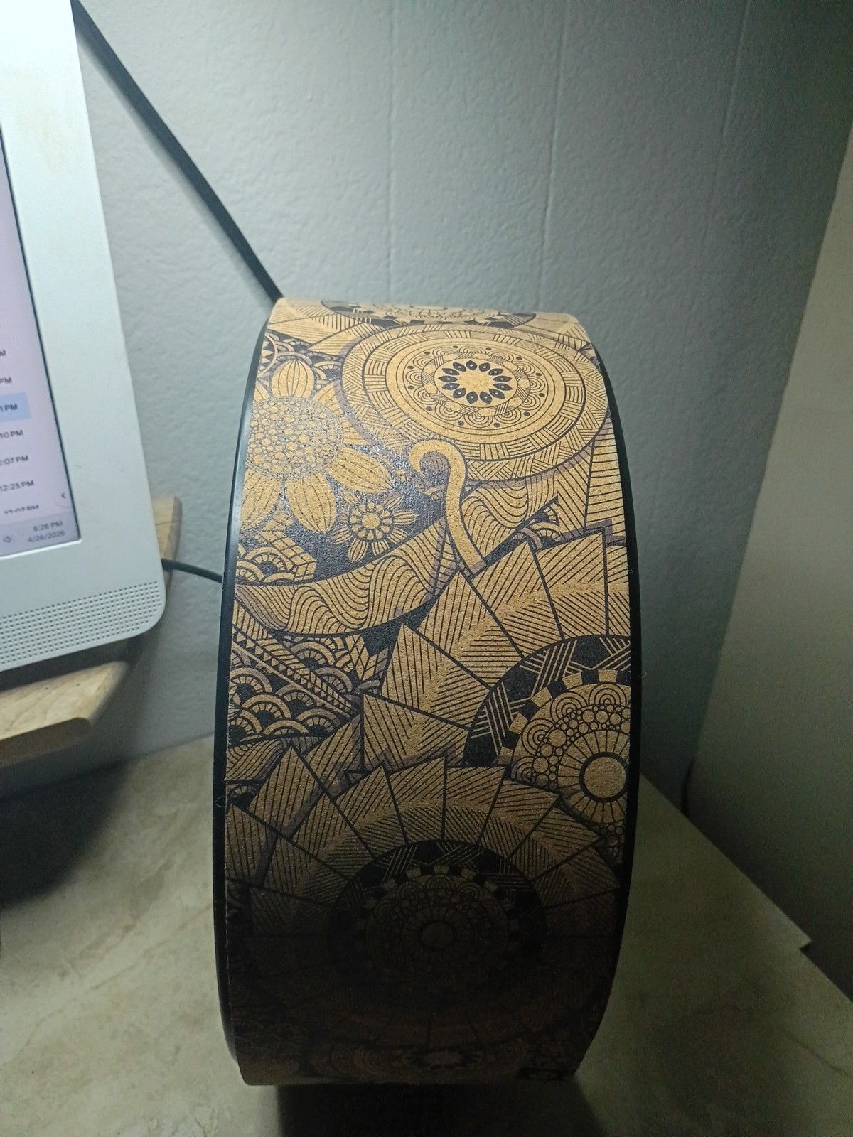 New Yoga Design Lab 12.6 in. Cork Yoga Wheel – Mandala Black