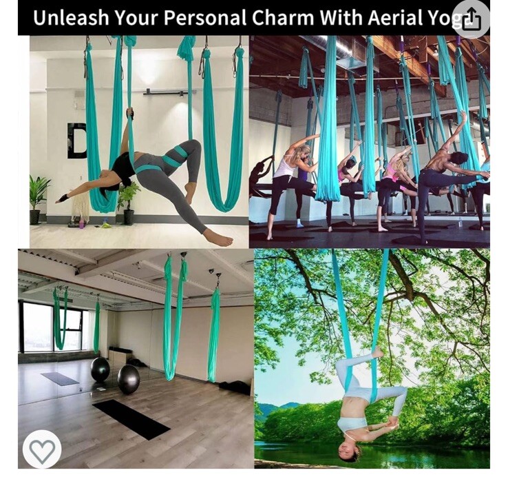 4M Fashion Silk Aerial Yoga Hammock – Improved Yoga Inversions Ultra Strong. New