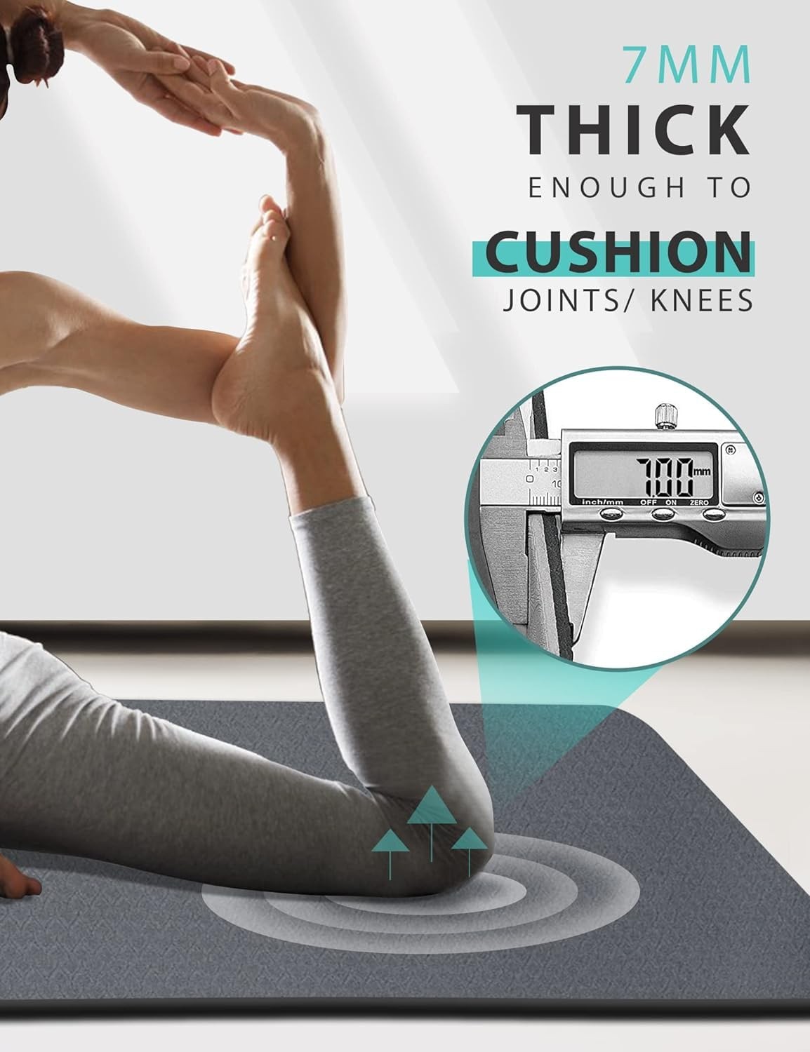 Yoga Mat Double-Sided Non Slip, 72 » x 32 » x 7mm – Extra Wide & Thick Yoga M…
