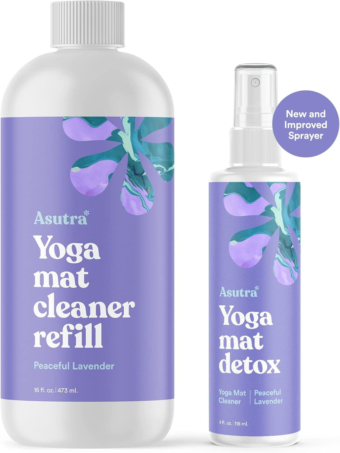 ASUTRA Yoga Mat Cleaner Spray (Peaceful Lavender), 4 fl oz – No Slippery Residue
