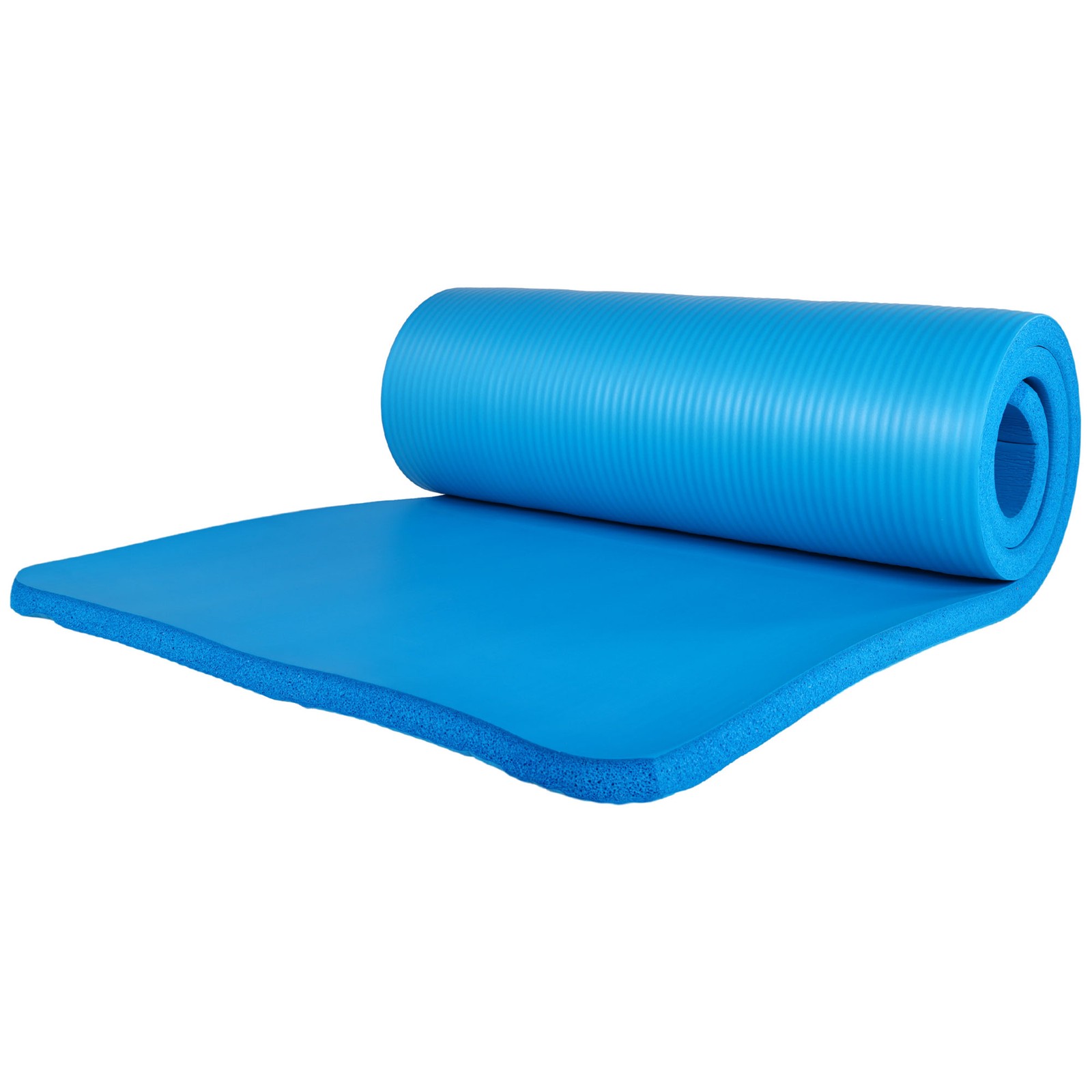 BalanceFrom 1&Prime; Extra Thick Yoga Mat w/Knee Pad & Carrying Strap, Blue (Open Box)