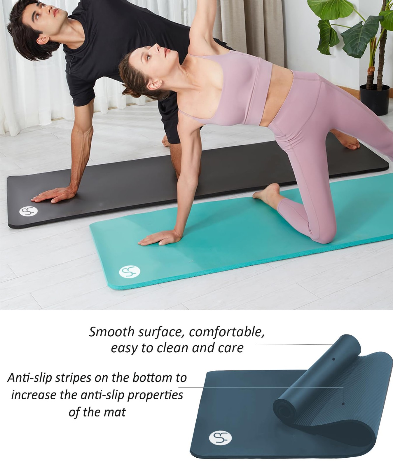 Thick Yoga Mat 195×61×2cm NBR Fitness Mat Gymnastics Mat for Pilates Gym W…