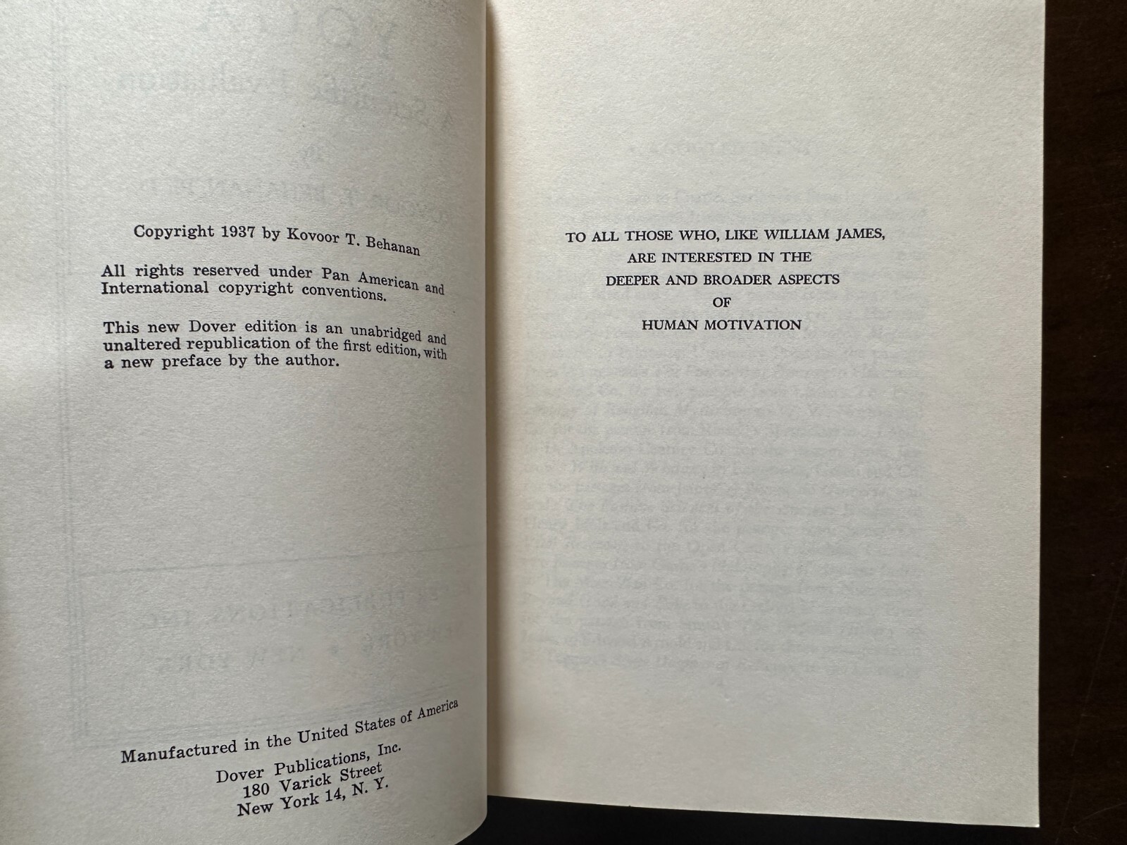 Yoga A Scientific Evaluation by Kovoor T. Behanan 1959 Dover Edition