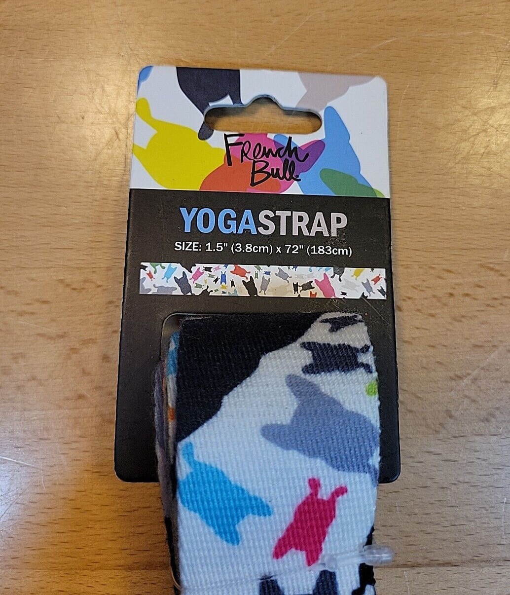 French Bull Yoga Strap Bulldogs 1.5&Prime; x 72&Prime; Exercise Stretching Pilates