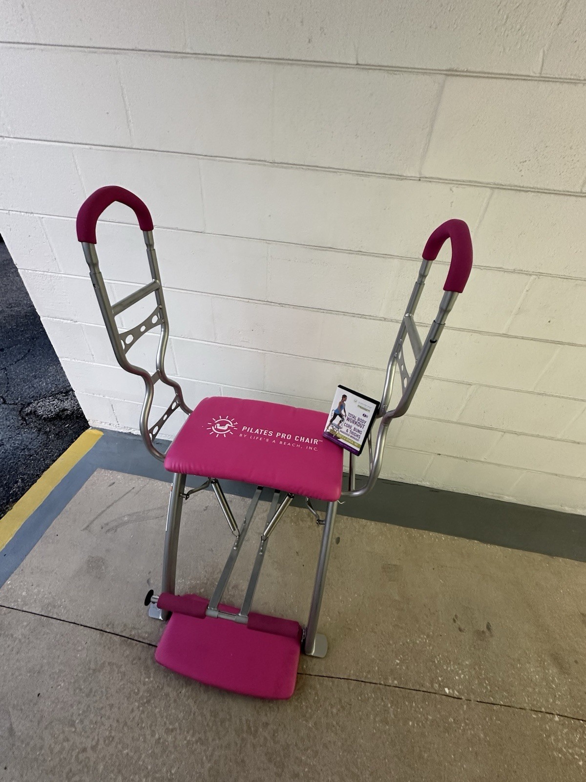 Pilates Pro Chair Pink Life&rsquo;s a Beach Inc Includes Side Sculpting Handles DVDs