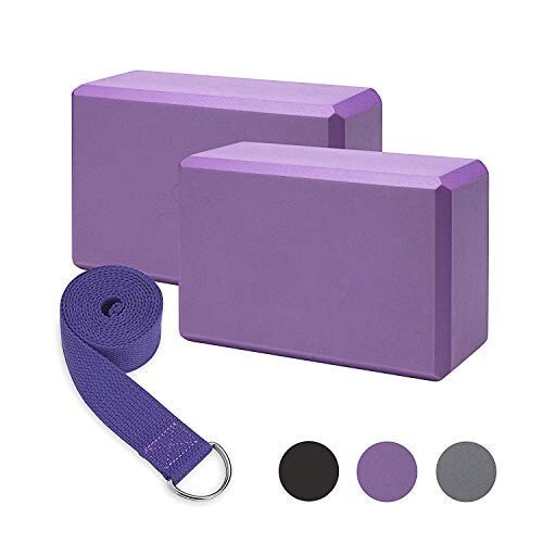 High Density EVA Foam Yoga Block with Yoga Belt to Support and Deepen Poses