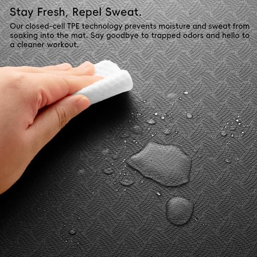 Extra Wide Yoga Mat 72&Prime; x 32&Prime;, 6mm Non Slip TPE Exercise Mat with black