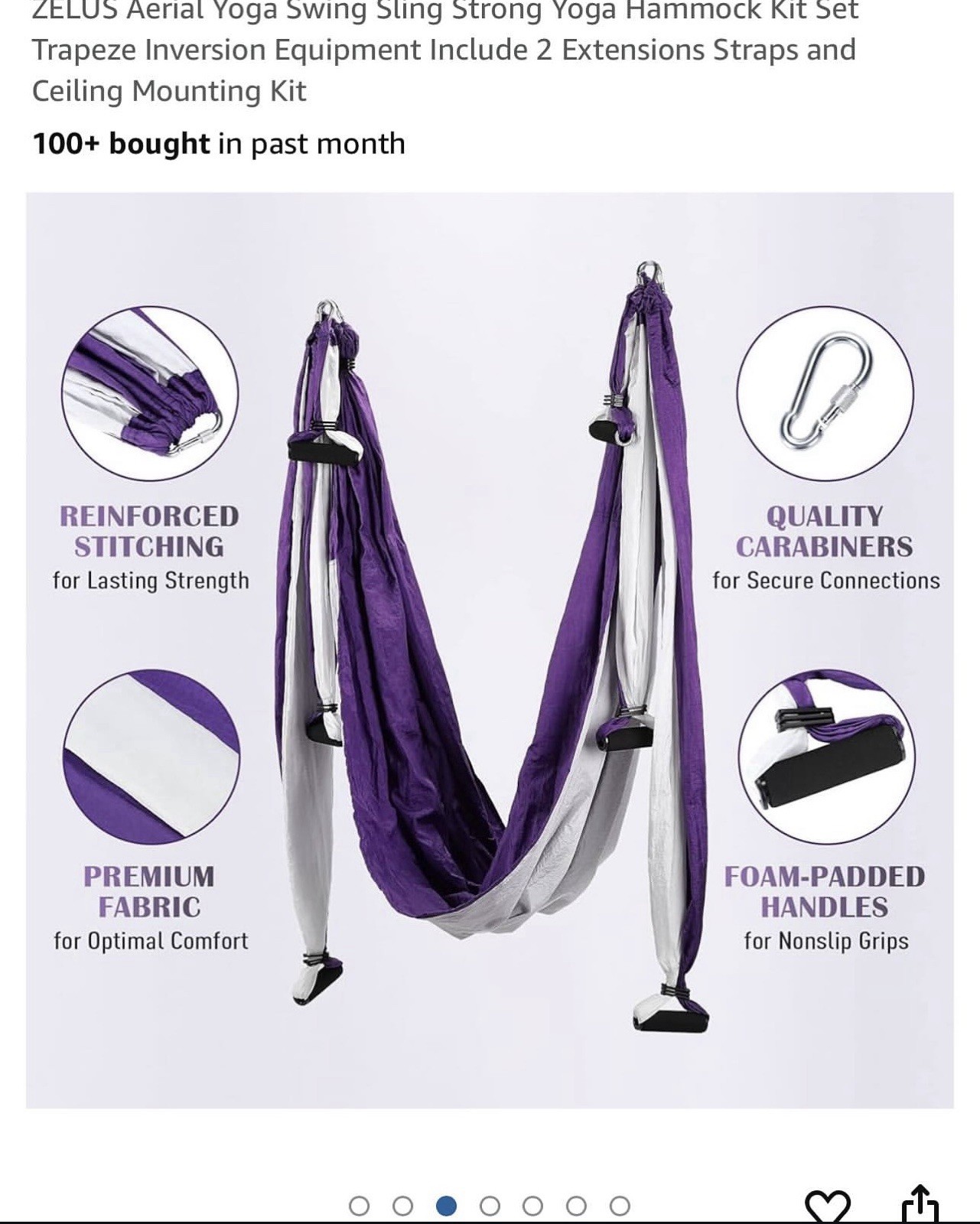 Trapeze Inversion Equipment Include 2 Extensions Straps and Ceiling Mounting