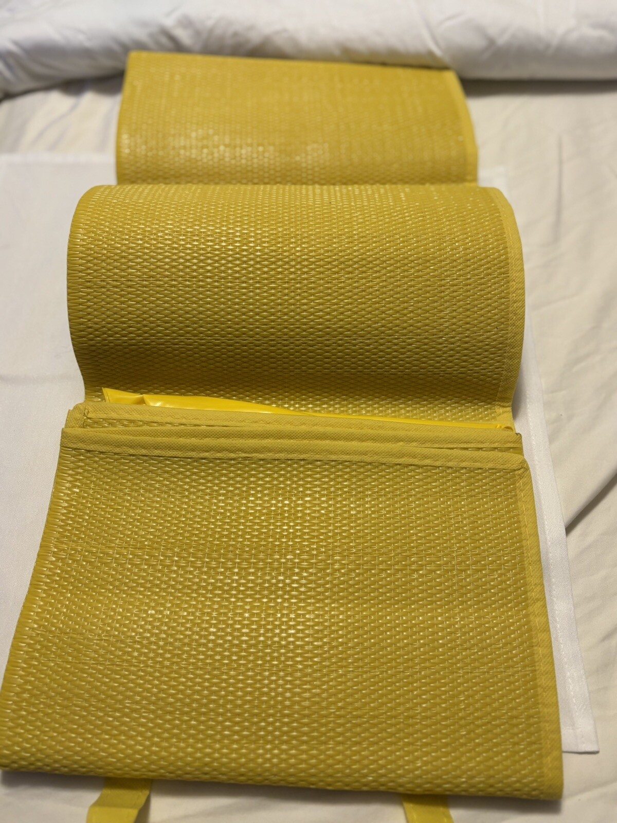 Yellow Beach / Yoga Mats Inflatable Pillow Attached Carry Straps New* Lot #4