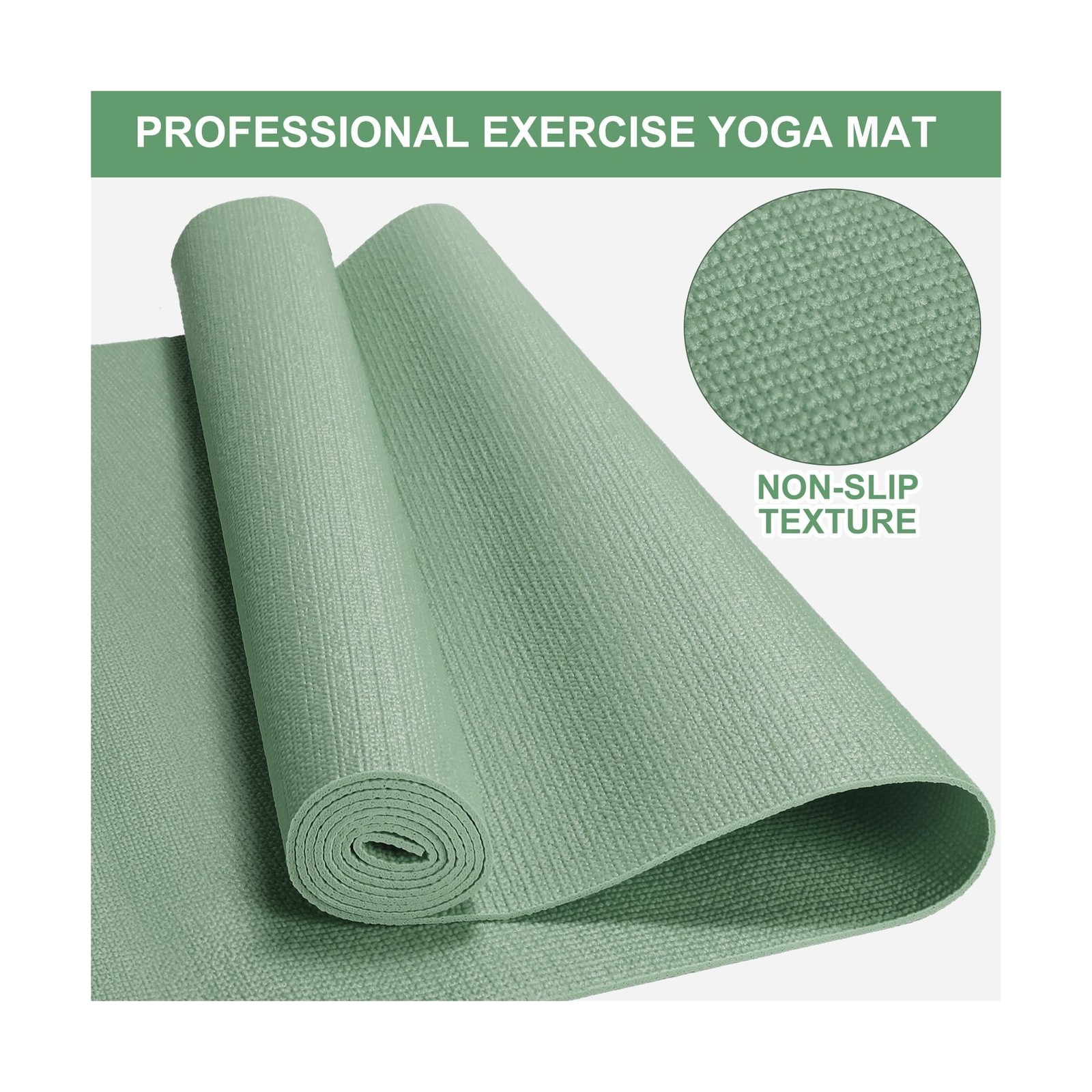 3 mm Thick Yoga Mat Bulk, Non Slip Exercise Workout Fitness Pad for Women Men…